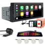 Imagem de Kit Multimídia 1 Din + Câmera Ré + Sensor Ré Branco Pérola Silverado 2000 2001 2002 2003 2004 2005 2006 Android Auto Carplay