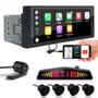 Imagem de Kit Multimídia 1 Din + Câmera Ré + Sensor Ré Preto Fosco Emborrachado Silverado 2007 2008 2009 2010 2011 2012 2013 USB Bluetooth