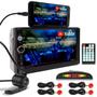 Imagem de Kit Multimídia + Câmera Ré + Sensor Ré Vermelho Fiat Novo Uno 2011 2012 2013 2014 Bluetooth USB 7 Polegadas Touch Espelhamento