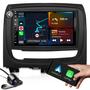 Imagem de kit multimidia com função bluetooth carplay 2 entradas usb + moldura de 7 polegadas + camera de ré