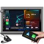 Imagem de kit multimidia mp5 com bluetooth espelhamento e carplay + moldura de 7 polegadas + camera de ré