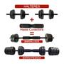 Imagem de Kit Musculação Multifuncional 6 em 1 Completo Dumbbell Kettlebell Barra 40kg 