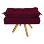 Imagem de Kit Namoradeira, 02 Poltronas e Puff Opala Base Giratória de Madeira Suede Bordô - ADJ Decor