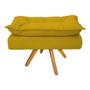 Imagem de Kit Namoradeira, 02 Poltronas e Puff Opala Base Giratória Madeira Suede Amarelo - DAMAFFÊ MÓVEIS