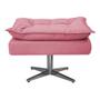 Imagem de Kit Namoradeira, 02 Poltronas e Puff Zatti Base Giratória de Metal Suede Rosa Bebê - DAMAFFÊ MÓVEIS