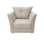 Imagem de Kit Namoradeira + 1 Poltrona Decorativa Isis + 1 Puff Retangular Suede Bege Pés Madeira Mz Decor
