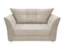 Imagem de Kit Namoradeira + 1 Poltrona Decorativa Isis + 1 Puff Retangular Suede Bege Pés Madeira Mz Decor