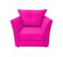 Imagem de Kit Namoradeira + 1 Poltrona Decorativa Isis Couro Rosa Pink Pés Madeira Mz Decor