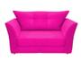 Imagem de Kit Namoradeira + 1 Poltrona Decorativa Isis Couro Rosa Pink Pés Madeira Mz Decor