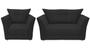 Imagem de Kit Namoradeira + 1 Poltrona Decorativa Isis Suede Preto Pés Madeira Ms Decor