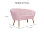 Imagem de Kit Namoradeira + 1 Poltrona Decorativa Pétala Suede Rosa Bebê Pés Madeira Mz Decor