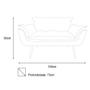 Imagem de Kit Namoradeira +1 Puff Puf Decorativo Opala Suede Patchwork Pés Madeira Mz Decor