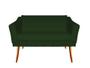 Imagem de Kit Namoradeira + 2 Poltronas Decorativa Agatha Suede Verde Pés Madeira Ms Decor