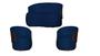 Imagem de Kit Namoradeira + 2 Poltronas Decorativa Beatriz Orgânica Composê Couro Marrom Suede Azul Marinho Ms Decor