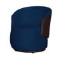 Imagem de Kit Namoradeira + 2 Poltronas Decorativa Beatriz Orgânica Composê Couro Marrom Suede Azul Marinho Ms Decor