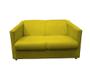 Imagem de Kit Namoradeira + 2 Poltronas Decorativa Biane Couro Amarelo Pés Cromado Ms Decor