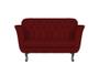 Imagem de Kit Namoradeira + 2 Poltronas Decorativa Dália Suede Marsala Pés Madeira Mz Decor