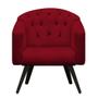 Imagem de Kit Namoradeira + 2 Poltronas Decorativa Estrela Retrô Suede Vermelho