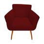 Imagem de Kit Namoradeira + 2 Poltronas Decorativa Sabrina Suede Marsala Pés Madeira Ms Decor