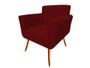 Imagem de Kit Namoradeira + 2 Poltronas Decorativa Sabrina Suede Marsala Pés Madeira Mz Decor