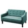 Imagem de Kit Namoradeira 2 Poltronas Puff Bella Suede Azul Tiffany