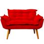 Imagem de Kit Namoradeira Decorativa Para Sala + 2 Poltronas Reforçadas Para Amamentação Alice Suede Cores Pé Castanho