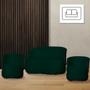 Imagem de Kit Namoradeira e 2 Poltronas Orgânica Aisha Suede Verde Composê Corano Preto - DL DECOR