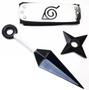 Imagem de Kit Naruto Bandana Da Folha + Kunai 22Cm + Shuriken 10Cm