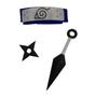 Imagem de Kit Naruto Bandana Vila Da Folha Faixa Azul + Kunai E Shuriken - Cosplay