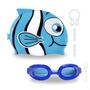Kit Natação Infantil Peixe Menino E Menina Touca Toca Óculos Mergulho Silicone Com Protetor 5 Peças - MAPOGOS Imagem de Kit Natação Infantil Peixe Menino E Menina Touca Toca Óculos Mergulho Silicone Com Protetor 5 Peças