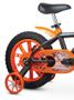 Imagem de Kit Nathor Bicicleta Infantil Aro 14 Com Rodinhas First Pro Menino + Capacete Infantil Preto