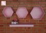 Imagem de Kit Nichos Colmeia Prateleira com Varão MDF - ROSA BB