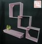 Imagem de Kit Nichos Diagonal + Prateleira com Varão MDF - Rosa BB Bebê