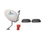 Imagem de Kit nova parabolica digital vivensis com 2 receptores, 1 ku duplo e 1 antena