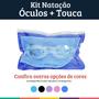 Imagem de Kit Óculos Infantil Natação Com Touca Estojo Preto Dm Toys