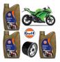 Imagem de Kit Óleo Filtro Gulf 10W40 100% Sintético Kawasaki Ninja 300