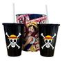 Imagem de Kit One Piece Almofada Suede Balde Pipoca + 2 Copos Oficial