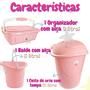 Imagem de Kit organização infantil Organizador 3L Cesto 41L Balde 8L Baby Menina