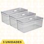 Imagem de Kit Organizador Grande Retangular Porta Alimentos Frutas 3 UN