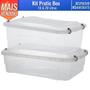 Imagem de Kit Organizadora Transparente Multiuso Pratic Box 20 & 10 L