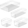 Imagem de Kit Organizadores de Gaveta Multiúso Modular Transparente P/ Acessórios Escritório Armário Organização