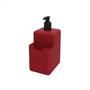 Imagem de Kit Organize a sua Pia Single Coza 4 Peças Vermelho Escorredor + Dispenser + Lixeira 2,5 Litros Brinox - 99311/1465