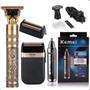 Imagem de Kit Original Kemei Premium: Barbeador Compacto e Aparador de Nariz Azul