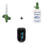 Imagem de Kit Oxigênio - Fluxômetro Para Cilindro De Oxigênio + Frasco Umidificador Para Fluxômetro + Oximetro De Dedo Saturimetro