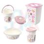 Imagem de Kit P/o Bebe Lixeira,saboneteira,cesto,balde,bacia Bichinhos Petit - plasutil