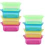 Imagem de Kit pacote 8 potes retangulares coloridos multiuso pra cozinha