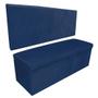 Imagem de Kit Painel Cabeceira de Cama Box Solteiro Com Recamier Ayumi 90 CM material sintético Azul Marinho - Móveis Mafer