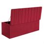 Imagem de Kit Painel Cabeceira Estofada e Calçadeira Baú Recamier Carla 160cm Queen Size Suede Vermelho - Ahazzo Móveis