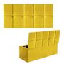 Imagem de Kit Painel Cabeceira Estofada e Calçadeira Baú Recamier Turquia 160cm Queen Size Suede Amarelo - Ahz Móveis