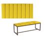 Imagem de Kit Painel Carla e Calçadeira Industrial 100cm Solteiro Box Ferro Marrom material sintético Amarelo - Ahz Móveis